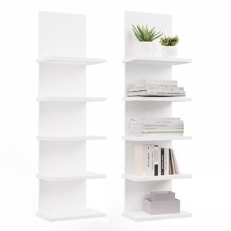 Topeshop Estanter&iacute;a Colgante R5p Con 5 Baldas Para Libros, Ideal Para Oficina, Sala De Estar O Habitaci&oacute;n Infantil, Color Blanco