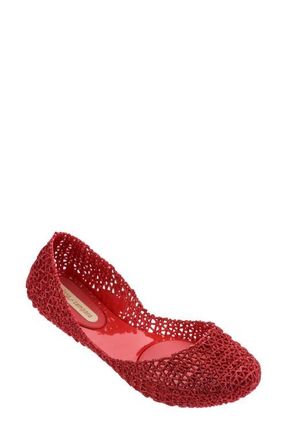 Melissa Campana Papel VII Jelly Flat in Red Glitter at Nordstrom, Size 5
