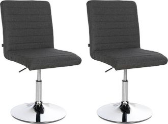 Clp Set de 2 Taburetes de comedor Elva en tela Gris oscuro