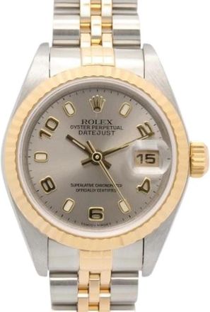 Rolex Pre-owned Datejust 26mm Automatisch Polshorloge - Dames - Vintage Horloges - Geel - ONE Size - Vintage