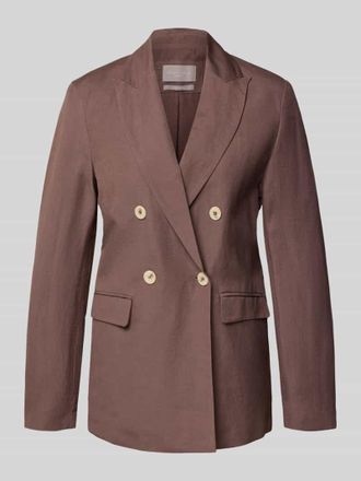 Christian Berg Regular Fit Blazer aus Leinen-Mix mit Viskose-Anteil in Mittelbraun, Gr&ouml;&szlig;e 34