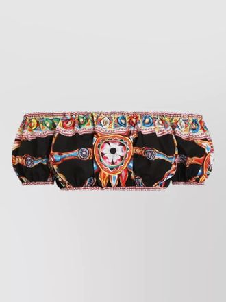 Dolce & Gabbana cropped poplin top off shoulder design