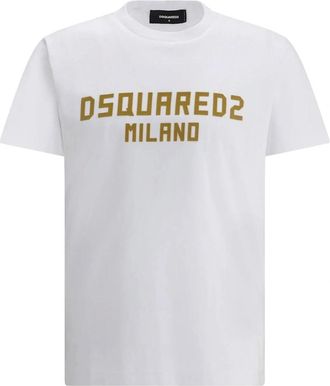 Dsquared2 Mens Dsquared2 Milano Logo Cool Fit White T-Shirt - Size: 36