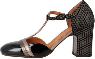 Chie Mihara Zwarte leren en su&egrave;de hoge hak schoen - Dames - Pumps - Zwart - 35 EU - Su&egrave;de - Schoenen