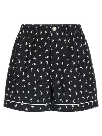 Moschino Bicolor Silk Bermuda Womens Shorts
