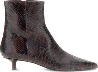 Aeyde Snakeskin-effect Pointed-toe Ankle Boots