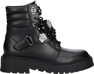 Liu Jo Rumi 40 Enkellaarsjes - Dames - Veterlaarzen - Zwart - 36 EU - Leer - Schoenen