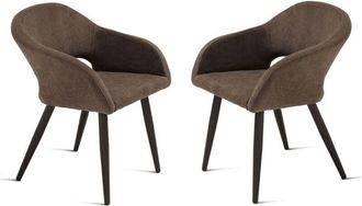 Capodarte Sedia imbottita in tessuto Marrone con struttura in metallo west 2 sedie