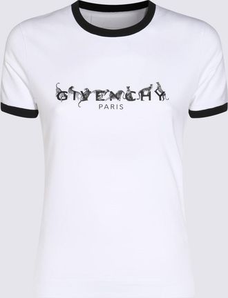 Givenchy White And Black Cotton T-shirt