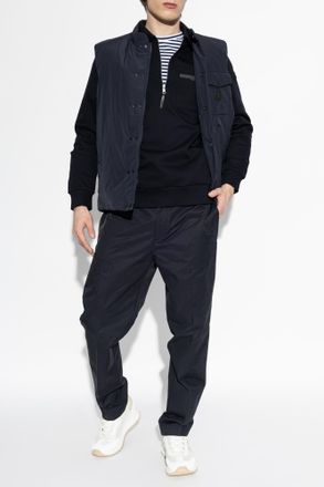 Moncler Creased Trousers, Mens, Navy Blue