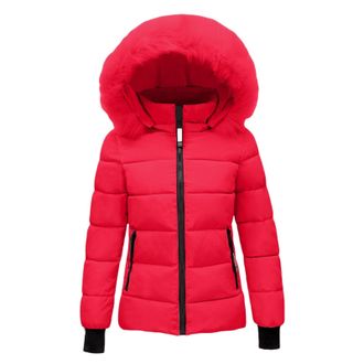 Generic Womens Padded Jacket Water Resistant Winter Coat Ladies Puffer Down Jackets Quilted Plain Short Plus Size Jacket Slim Trench Coats Lightweight Waterpr