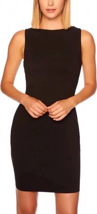 Susana Monaco Sleeveless Boat Neck Mini Dress In Black