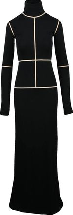 Maison Margiela Long Fitted Maxi Dress With Geometric Seam Design