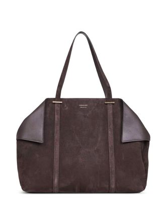 Ferragamo Borsa a spalla Gancini in pelle scamosciata - Marrone