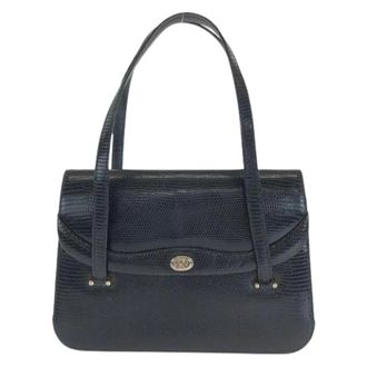 Gucci Pre-owned Handbags, female, Black, Size: ONE SIZE Pre-owned Lizard Handbag