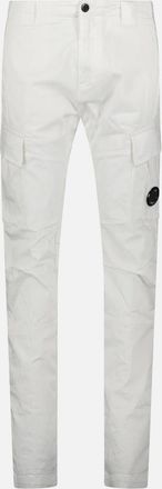 C.P. Company Mens CP Company Gauze White Ergonomic Stretch Sateen Cargo Lens Pants - Size: W36 xl