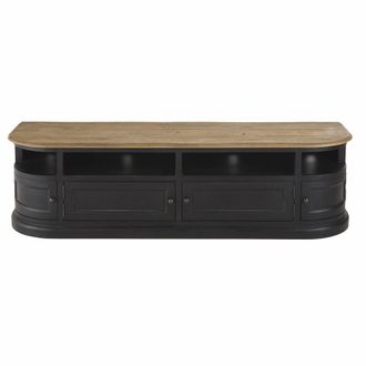 Maisons du monde Mueble TV negro con 4 puertas y estantes 180 cm