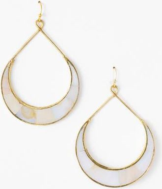Matr Boomie Rajani Crescent Mother of Pearl Hoop Earrings in Ivory at Nordstrom