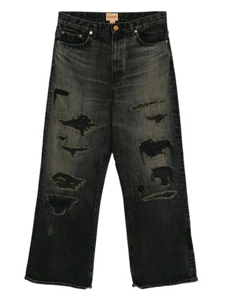 Bows & Arrows Jeans con effetto vissuto - Nero