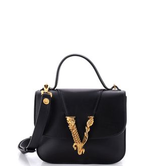 Versace Virtus Top Handle Bag Leather Small