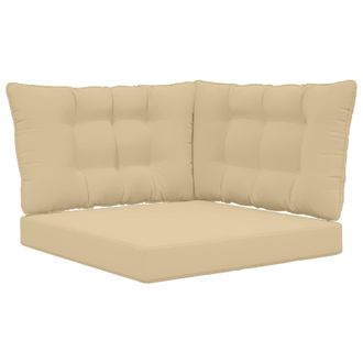 vidaXL Coj&iacute;n Para Sof&aacute; De Exterior 3 Pcs Beige Poli&eacute;ster Vidaxl