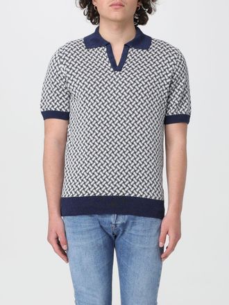 Drumohr Polo in maglia di cotone e lino a fantasia Drumohr