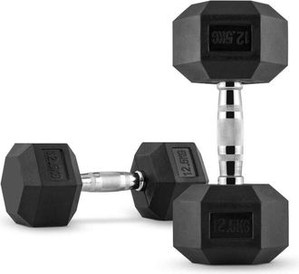 Trade Shop Coppia Di Manubri In Vinile Da 12,5kg Ognuno Manubri Pesi Palestra Fitness Sport - - Trade Shop Traesio