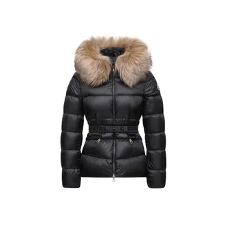 Moncler Moncler Boed Hooded Shearling-trimmed Short Down Jacket, Women, Black, Size: 00