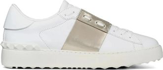 Valentino Sneakers, female, White, Size: 10 1/2 US Open Sneaker With Metallic Stripe