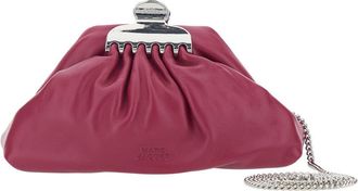 Marc Jacobs Womens Clutch Claw Clip Piccola Pink Leather Lamb Bags