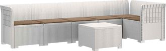 vidaXL Sof&aacute; De Jard&iacute;n Para 6 Personas Con Cojines Estilo Rattan Pp Vidaxl
