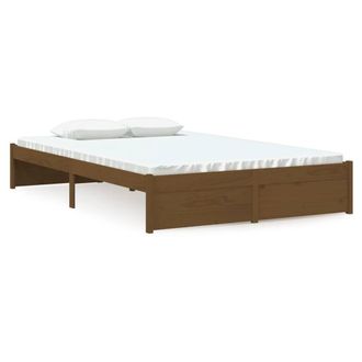 Berkfield Home Bed Frame Honey Brown Solid Wood 120x190 cm Small Double