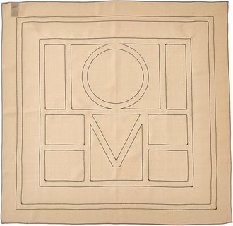 Toteme Toteme Embroidered Monogram Silk Scarf