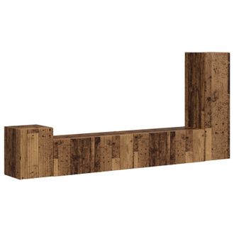 vidaXL Conjunto De Mueble De Tv Montaje En La Pared 3 Pcs Madera Vieja Vidaxl