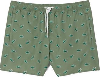 Lacoste Iconische Krokodillenprint Zwemkleding - Heren - Strandmode - Groen - L - Polyester - Badmode