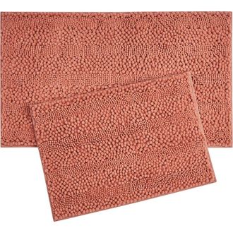 Laura Ashley Chenille Set of 2 Bath Rugs in Coral at Nordstrom Rack