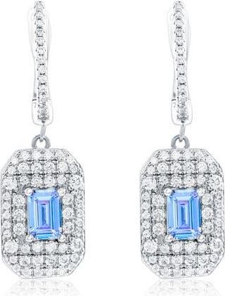 Suzy Levian Cubic Zirconia Drop Earrings in Aqua at Nordstrom Rack