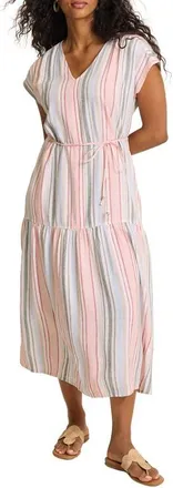Tommy Bahama Seabank Tie Waist Maxi Dress in Coconut Multi at Nordstrom, Size X-Large