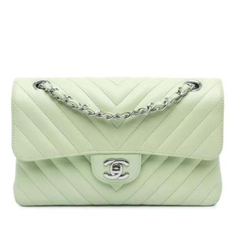 Chanel Pre-owned Classic Flap Shoulder Bag - Dames - Pre-owned - Groen - Maat: ONE Size Leer