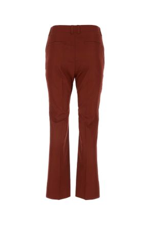 Saint Laurent Womens Tiziano Red Cotton Pant Rougefonce Exterior: Pantaloni