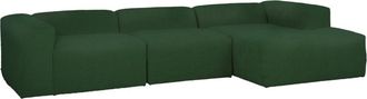 Deco Wood Sofá 5/6 plazas 3 módulos y chaise longue derecho bouclé verde