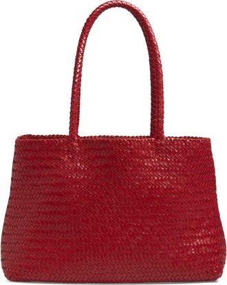 Madewell Handwoven Leather Tote in Scarlet at Nordstrom