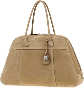 Miu Miu Womens Vivant Shoulder Bag Beige Calf