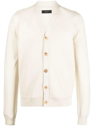 Amiri buttoned-up cashmere cardigan - Neutrals