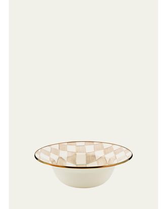MacKenzie-Childs Mocha Check Serving Bowl
