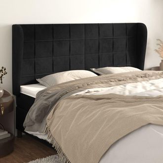 vidaXL Cabecero Con Orejas De Terciopelo Negro 203x23x118/128 Cm Vidaxl