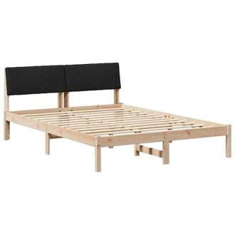 vidaXL Estructura De Cama Con Cabecera Marr&oacute;n Y Negro 140 X 190 Cm Vidaxl