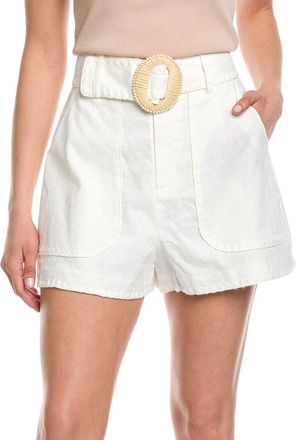 AMUR Amur Orena Embroidered Linen-Blend Short
