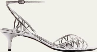 Alexandre Birman 50mm Solene Metallic Leather Sandals