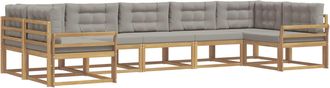 vidaXL Conjunto De Sof&aacute;s De Exterior 7 Uds. Blanco Y Gris Claro Vidaxl